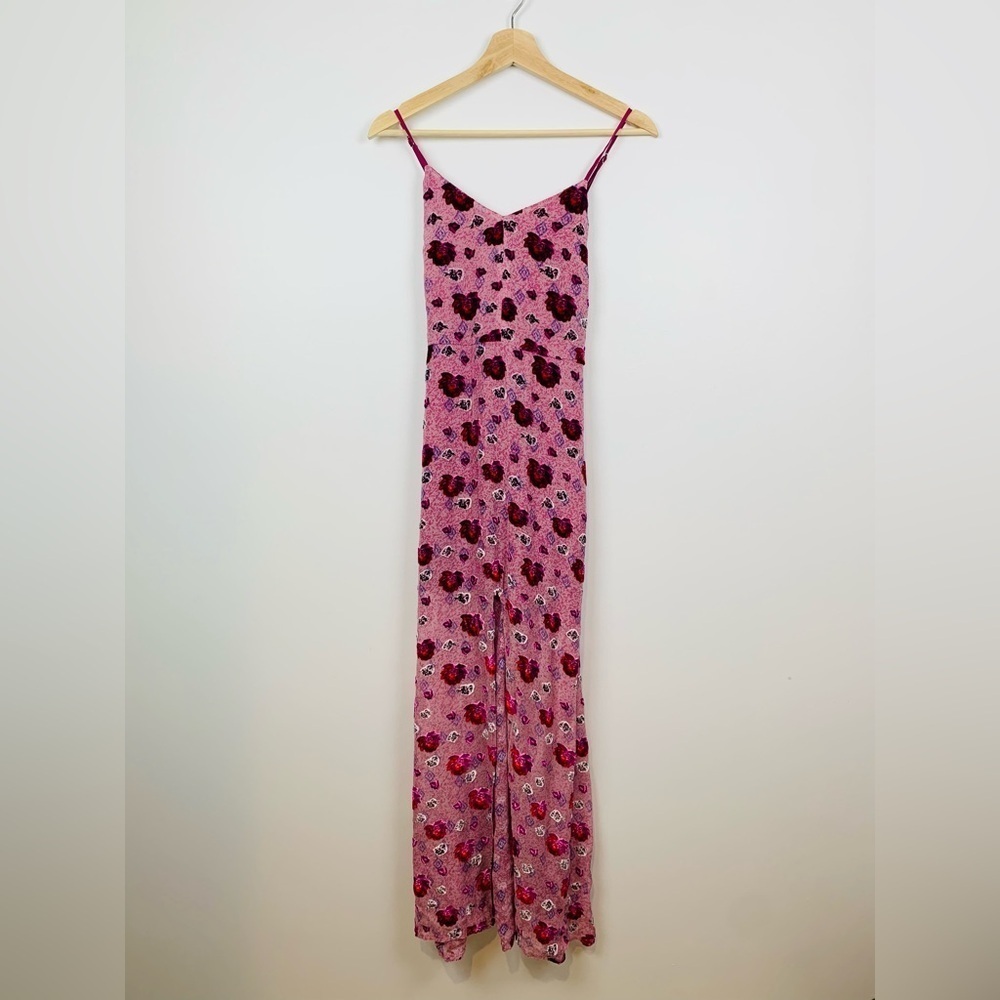 For Love & Lemons Love Marina Maxi Dress Sz Xs Silk Blend Floral Fairy Romantic